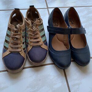 2 women shoes size 6, 36 Mary Jane Velcro and sneakers l'artiste porscha